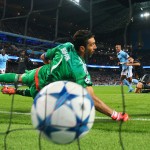 Buffon incassa gol contro Manchester City