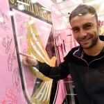 US Citta di Palermo Players Roberto Vitiello And Edoardo Goldaniga Visit Club Store