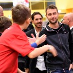 US Citta di Palermo Players Roberto Vitiello And Edoardo Goldaniga Visit Club Store