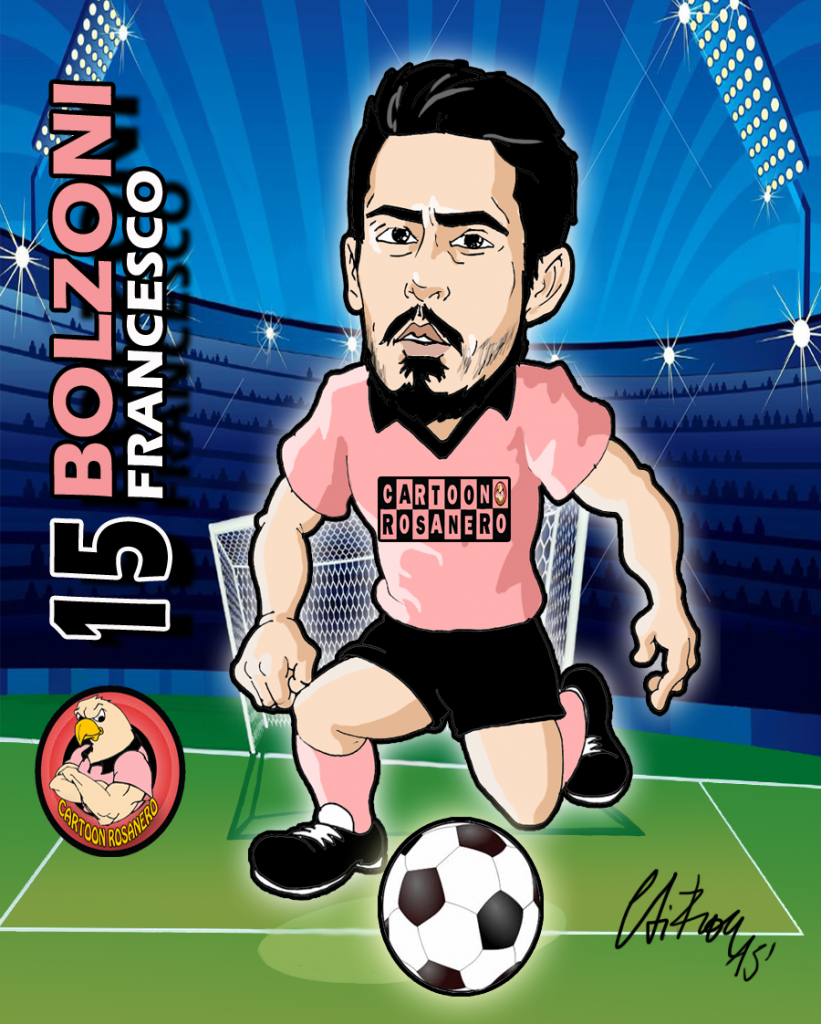 cartoon rosanero Palermo 2015-16 formazione bolzoni