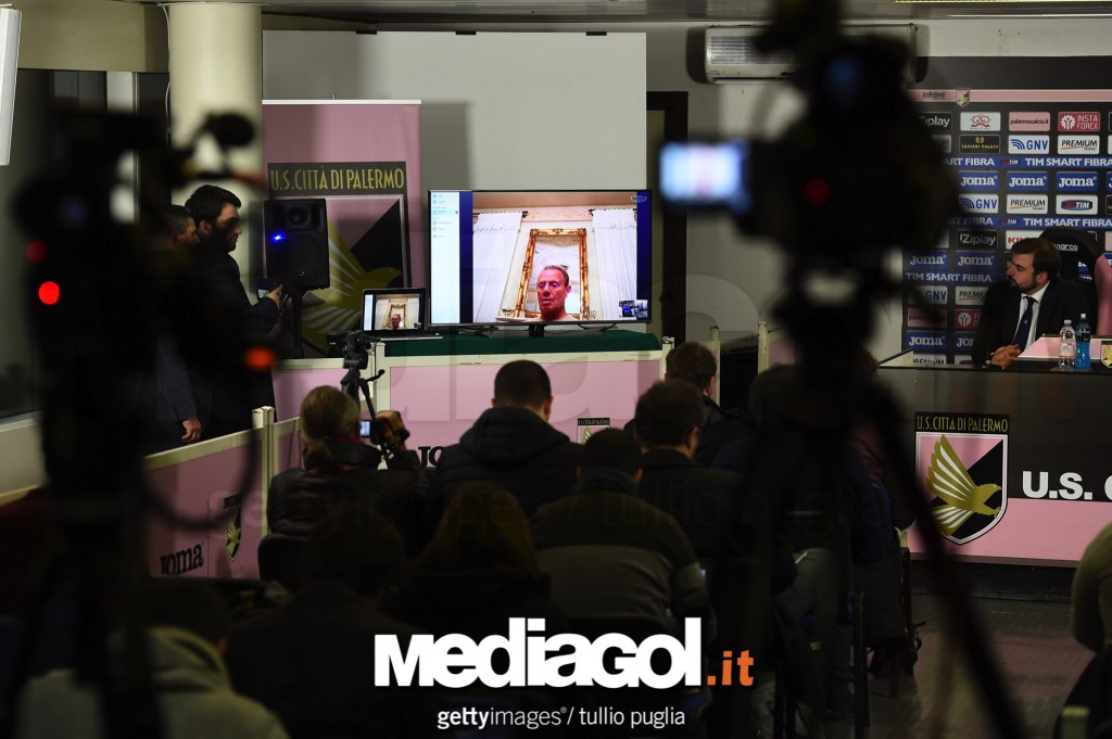 US Citta di Palermo President Maurizio  Zamparini Holds A Press Conference