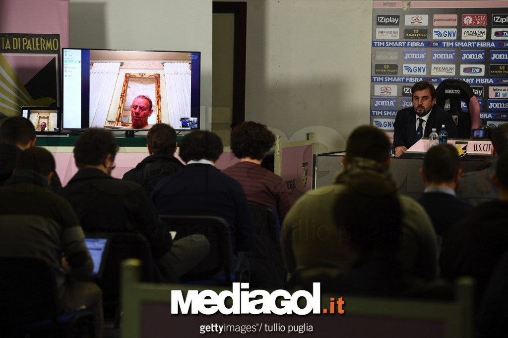 US Citta di Palermo President Maurizio  Zamparini Holds A Press Conference