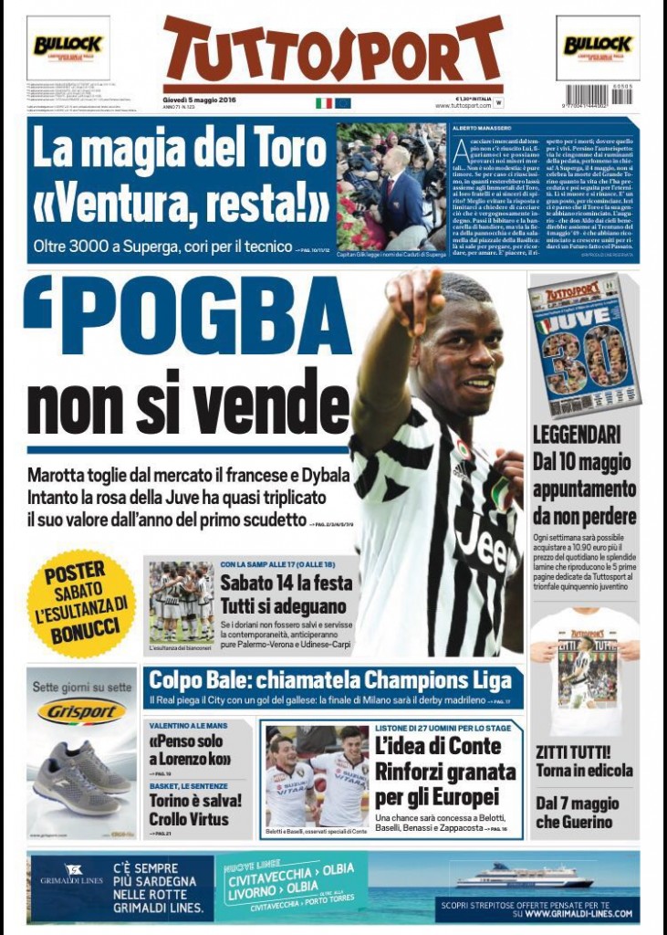 screen tuttosport 5 maggio