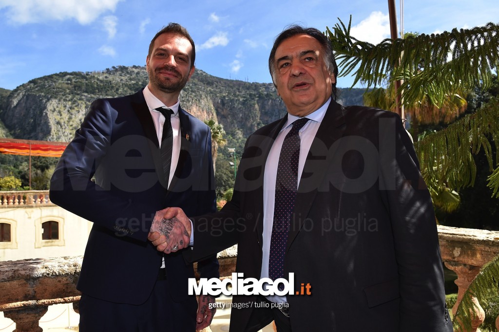 US Citta di Palermo New President Paul Baccaglini Meets Palermo Mayor Leoluca Orlando