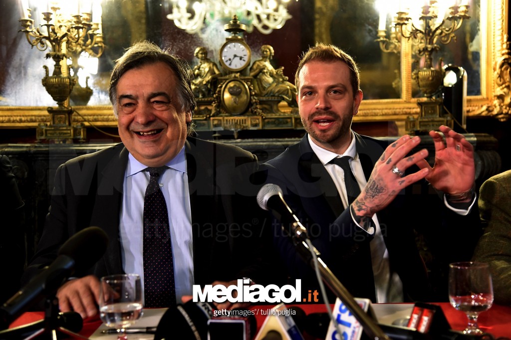 US Citta di Palermo New President Paul Baccaglini Meets Palermo Mayor Leoluca Orlando