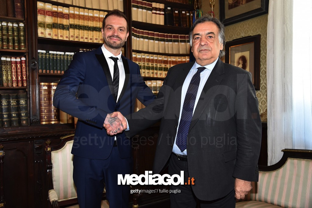 US Citta di Palermo New President Paul Baccaglini Meets Palermo Mayor Leoluca Orlando
