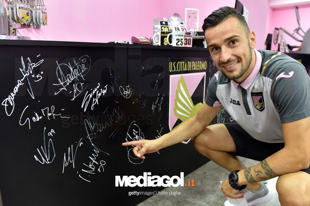 US Citta di Palermo Players Simone Lo Faso And Ilija Nestorovsk Visit Club Store