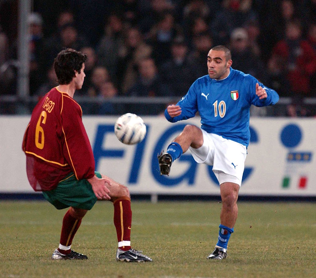 Fabrizio Miccoli of Italy in action