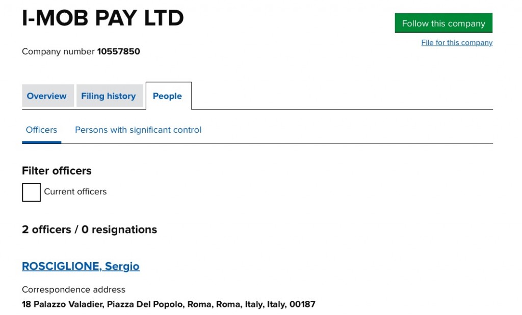 i-mob pay ltd sergio rosciglione
