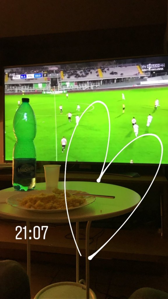Instagram stories: Lo faso guarda Carpi-Palermo