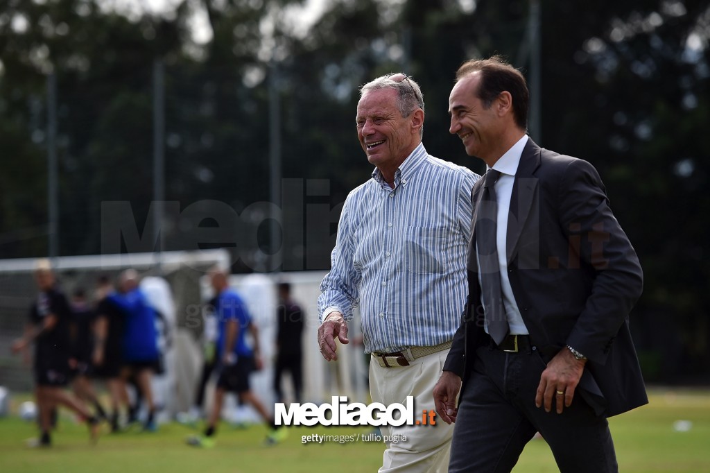 US Citta di Palermo President Maurizio Zamparini Visits Club Traning Ground