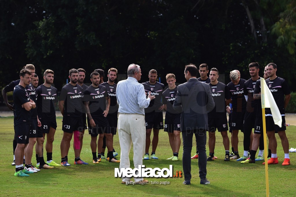 US Citta di Palermo President Maurizio Zamparini Visits Club Traning Ground