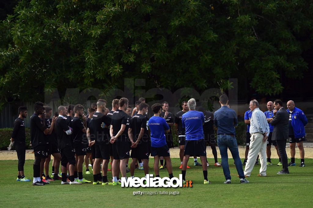 US Citta di Palermo President Maurizio Zamparini Visits Club Traning Ground