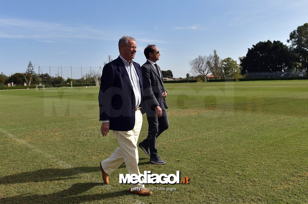 US Citta di Palermo President Maurizio Zamparini Visits Club Traning Ground