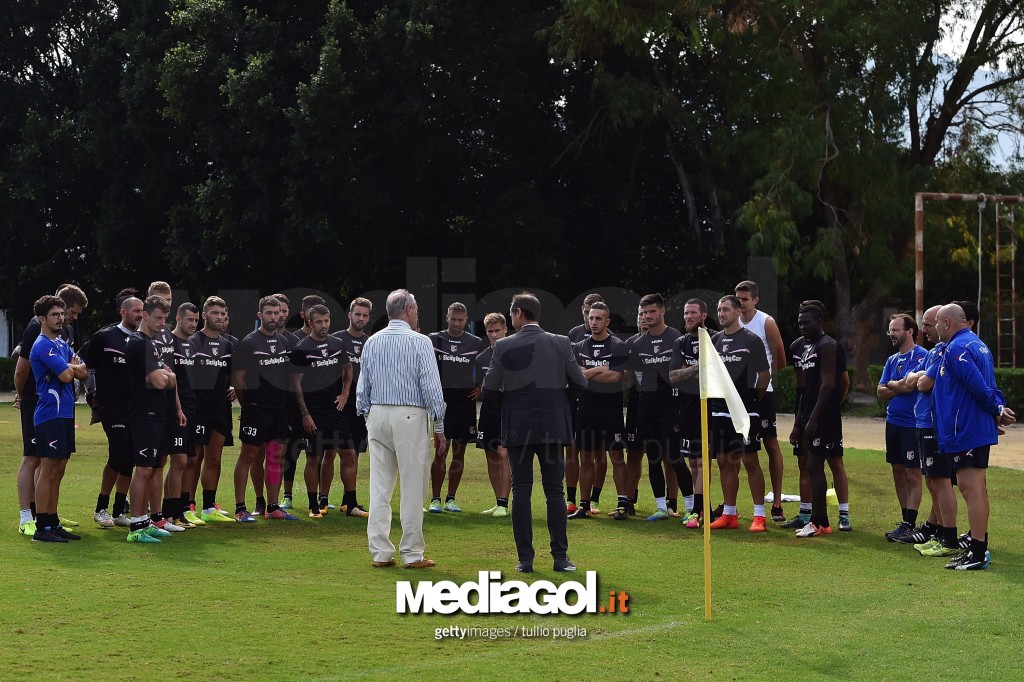 US Citta di Palermo President Maurizio Zamparini Visits Club Traning Ground