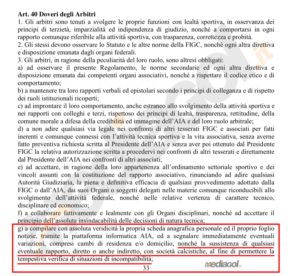 1La penna vinti - art 40 doveri degli arbitri FIGC