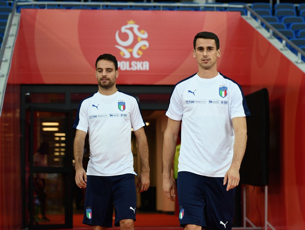 Italy Training Session And Press Conference, Giacomo Bonaventura and Kevin Lasagna