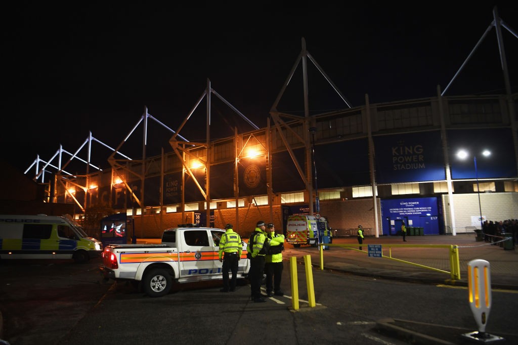 Helicopter Accident Outside King Power Stadium In Leicester