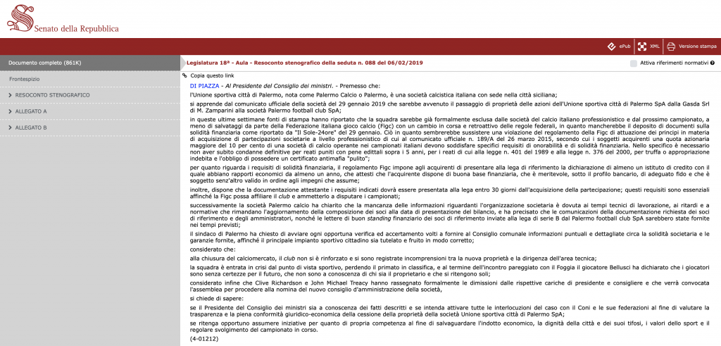 Interrogazione parlamentare Steni Di Piazza Palermo
