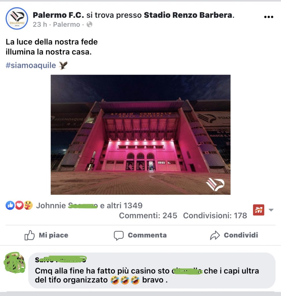 Post polemica tifoso Palermo mirrivattene