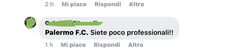 Palermo tifoso siete poco professionali