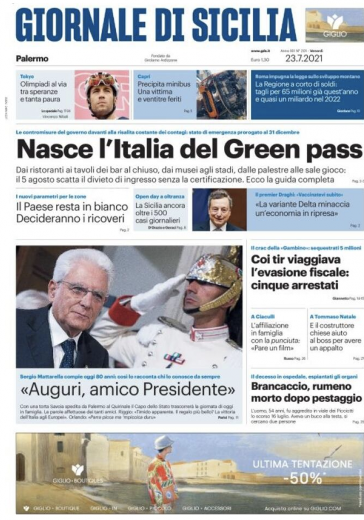 prima pagina