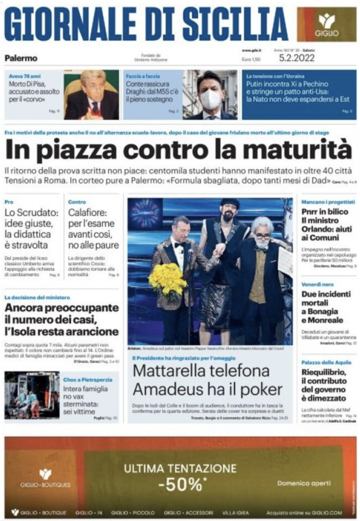 prima pagina