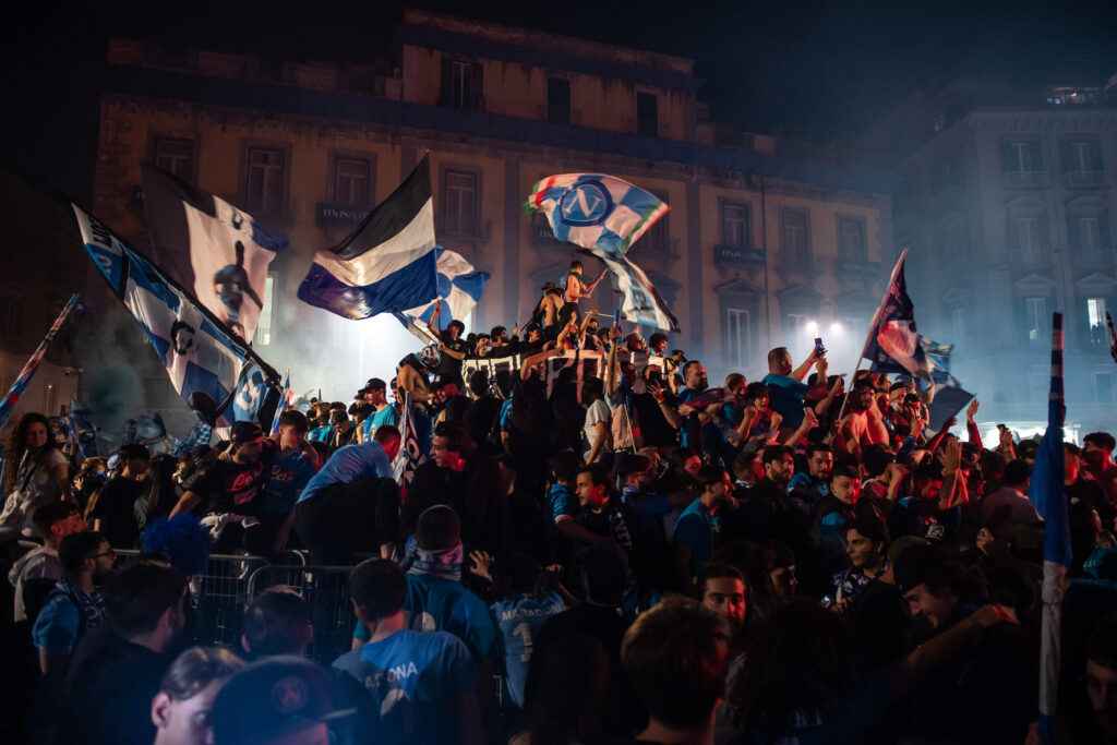 Napoli Fans Celebrate Winning Serie A